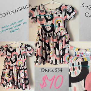 DotDotSmile - Abstract Rainbow - 6-12 Month Cap dress